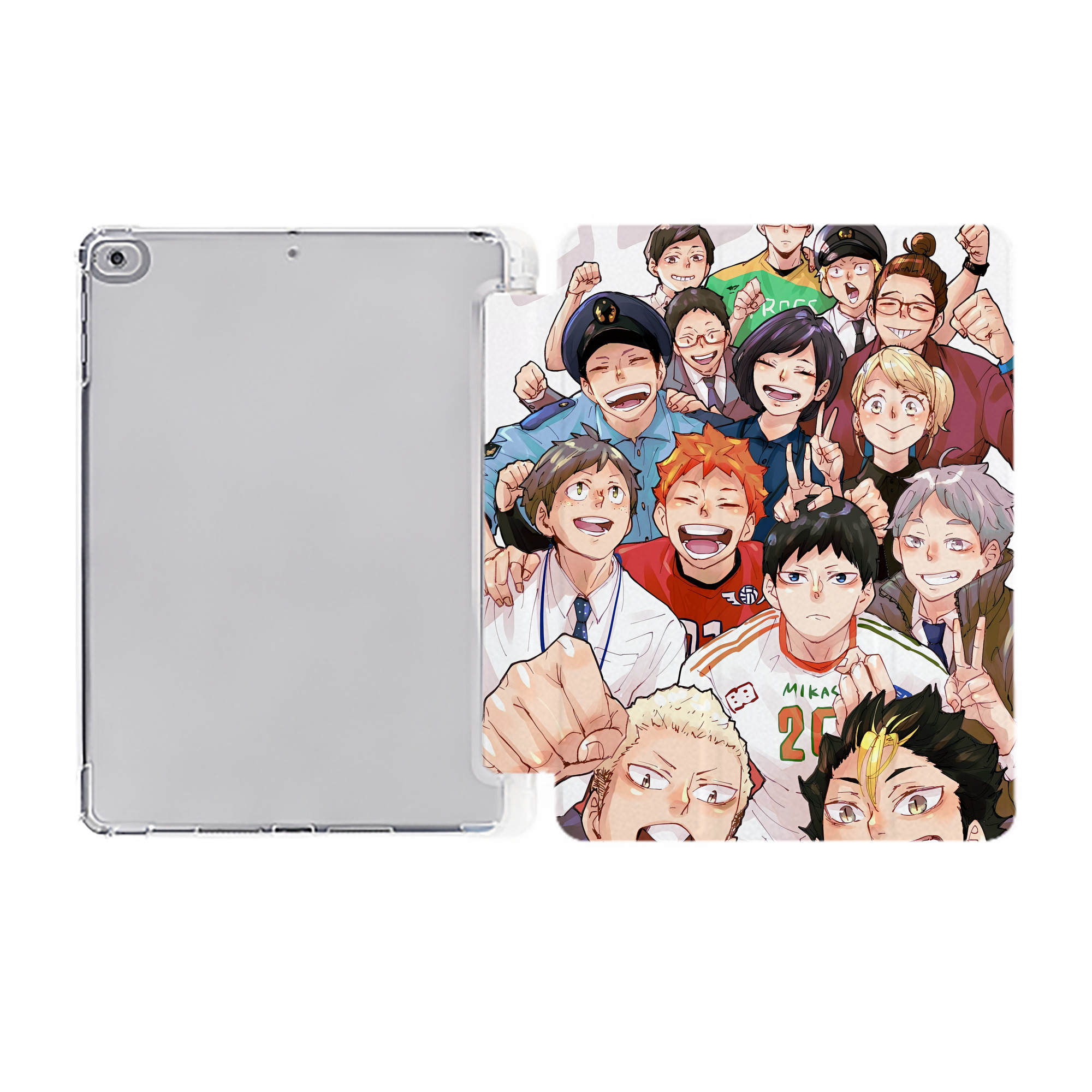 （画像用） ハイキュー!! Haikyu!! IPad ケース ペン収納付き 三つ折りスタンド PUレザー×シリコン 対応機種9.5/10.5/10.9インチ